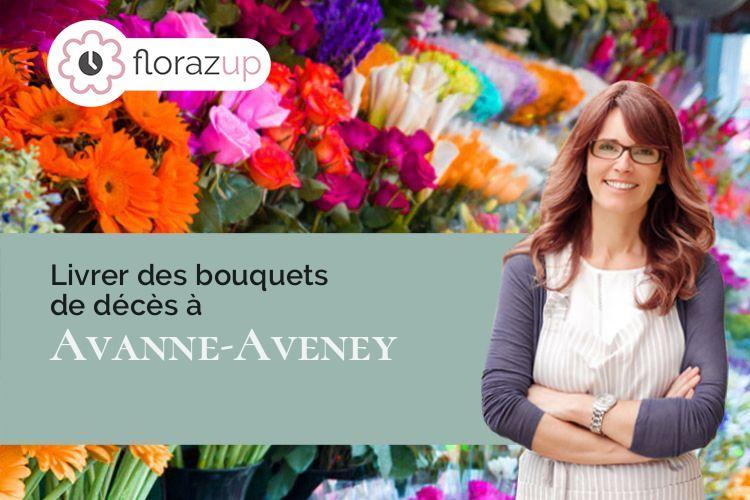 couronnes de fleurs pour une crémation à Avanne-Aveney (Doubs/25720)