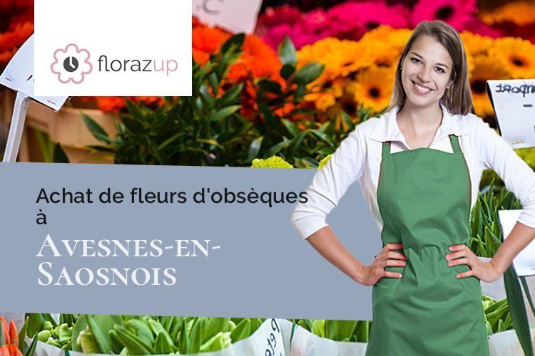 couronnes florales pour un deuil à Avesnes-en-Saosnois (Sarthe/72260)