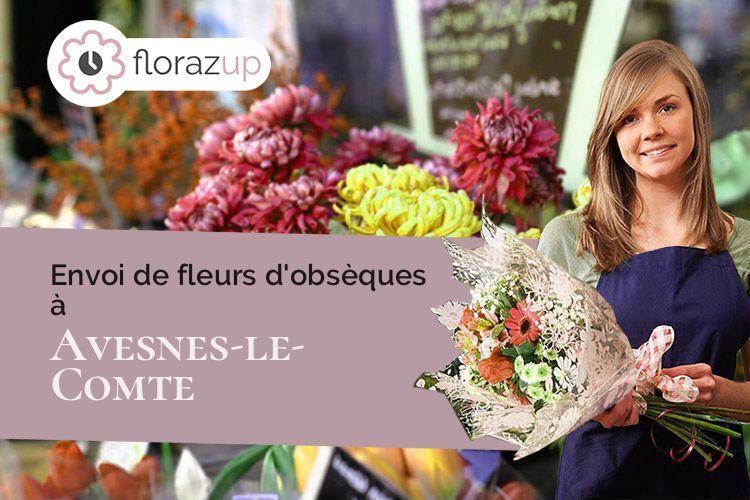 coeur de fleurs pour un deuil à Avesnes-le-Comte (Pas-de-Calais/62810)