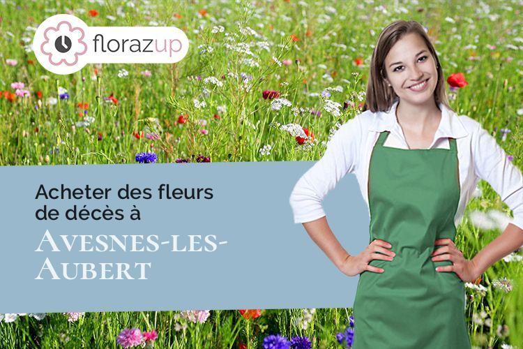 fleurs deuil pour un deuil à Avesnes-les-Aubert (Nord/59129)