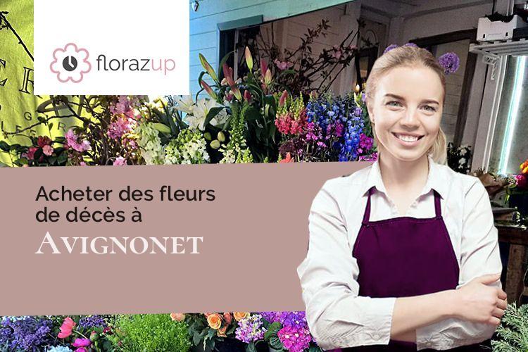 croix de fleurs pour un décès à Avignonet (Isère/38650)