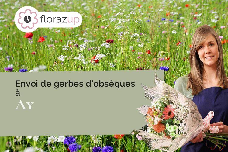 compositions de fleurs pour un décès à Ay (Marne/51160)