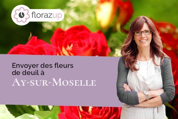 couronnes de fleurs pour un deuil à Ay-sur-Moselle (Moselle/57300)