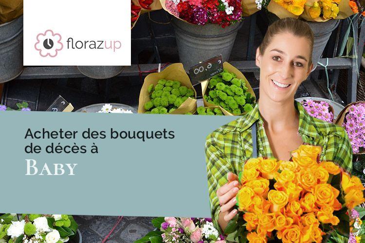 fleurs deuil pour un décès à Baby (Seine-et-Marne/77480)