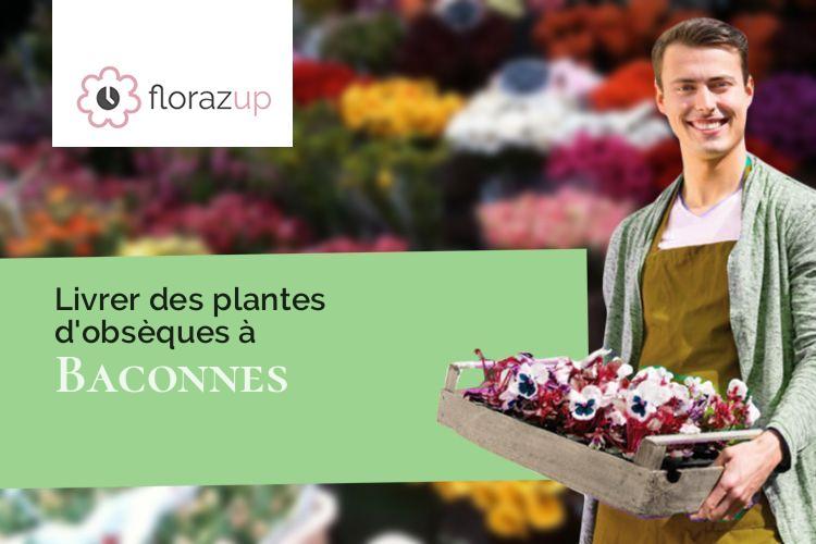 couronnes de fleurs pour un enterrement à Baconnes (Marne/51400)