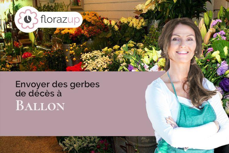 coeur de fleurs pour des funérailles à Ballon (Sarthe/72290)