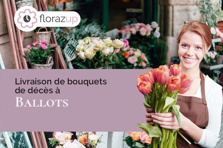 couronnes de fleurs pour des obsèques à Ballots (Mayenne/53350)