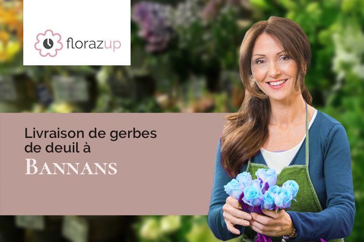 couronnes florales pour un enterrement à Bannans (Doubs/25560)