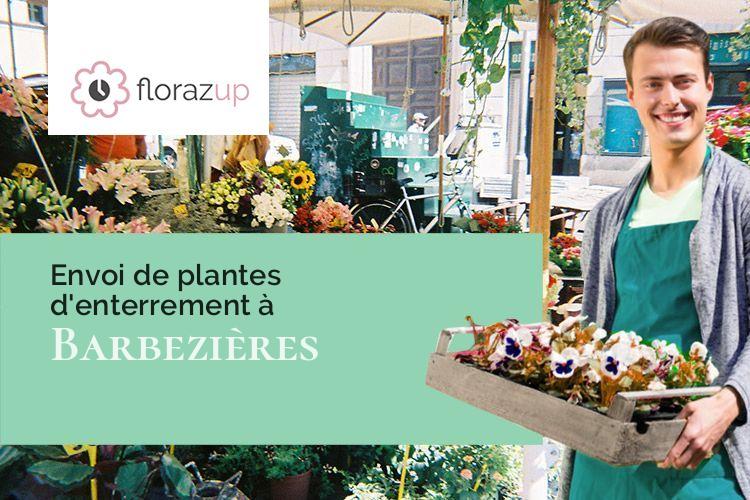 couronnes florales pour un enterrement à Barbezières (Charente/16140)