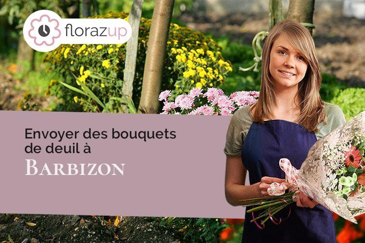 croix de fleurs pour des funérailles à Barbizon (Seine-et-Marne/77630)