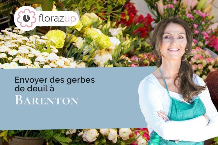 compositions de fleurs pour un deuil à Barenton (Manche/50720)