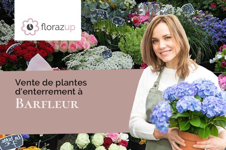 couronnes florales pour des funérailles à Barfleur (Manche/50760)