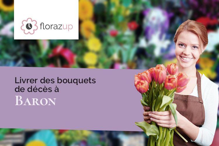 compositions de fleurs pour un deuil à Baron (Gard/30700)