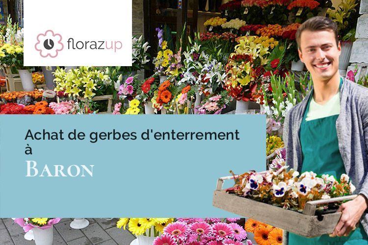 couronnes de fleurs pour des funérailles à Baron (Oise/60300)