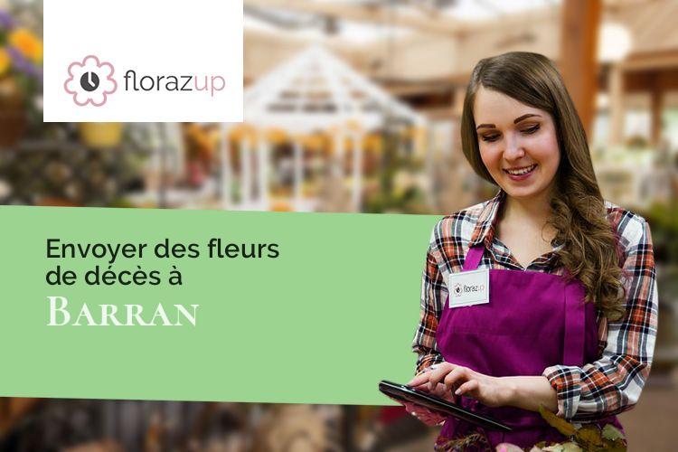 croix de fleurs pour des funérailles à Barran (Gers/32350)