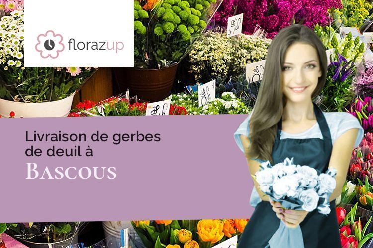 couronnes florales pour un enterrement à Bascous (Gers/32190)