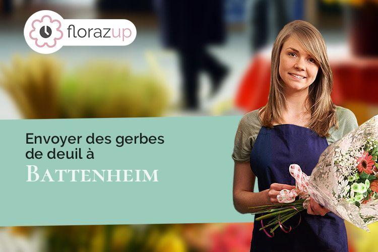 créations de fleurs pour un deuil à Battenheim (Haut-Rhin/68390)