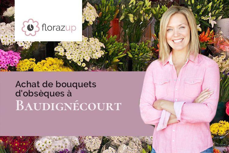 couronnes de fleurs pour un enterrement à Baudignécourt (Meuse/55130)