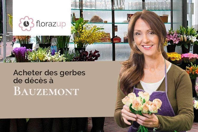 couronnes de fleurs pour un enterrement à Bauzemont (Meurthe-et-Moselle/54370)