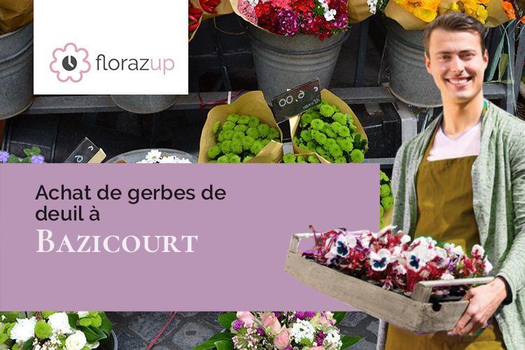 coeurs de fleurs pour un deuil à Bazicourt (Oise/60700)