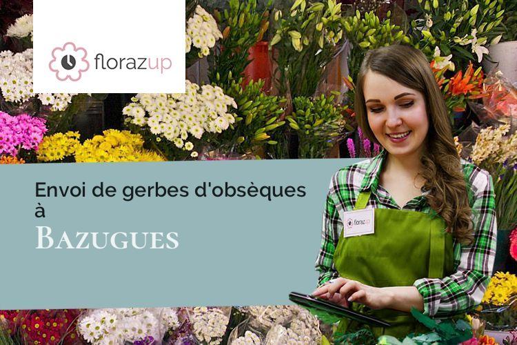 coeurs de fleurs pour un décès à Bazugues (Gers/32170)
