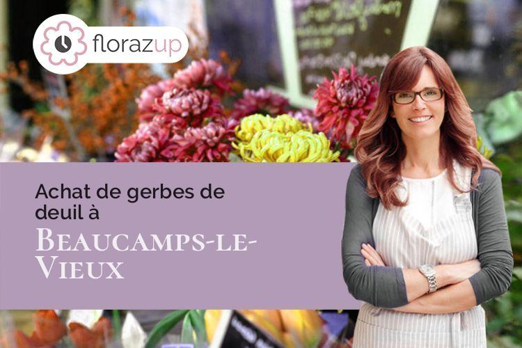 coeur de fleurs pour un enterrement à Beaucamps-le-Vieux (Somme/80430)