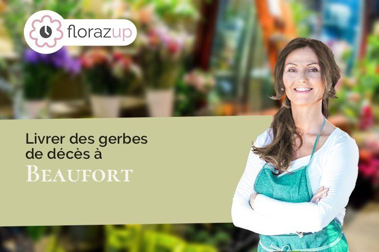 coeur de fleurs pour des obsèques à Beaufort (Jura/39190)
