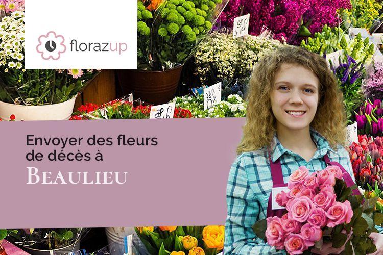 coeurs de fleurs pour un enterrement à Beaulieu (Cantal/15270)