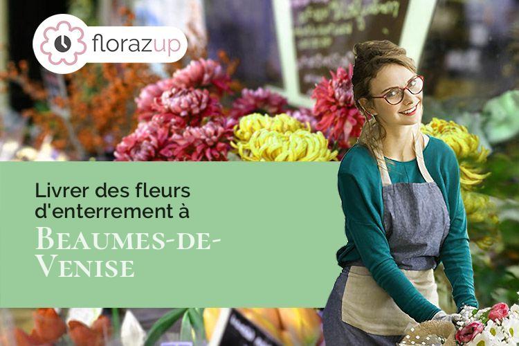 fleurs deuil pour des funérailles à Beaumes-de-Venise (Vaucluse/84190)