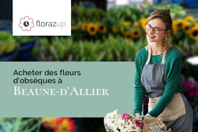 gerbes de fleurs pour des funérailles à Beaune-d'Allier (Allier/03390)