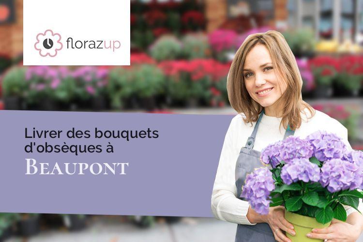 couronnes de fleurs pour un deuil à Beaupont (Ain/01270)