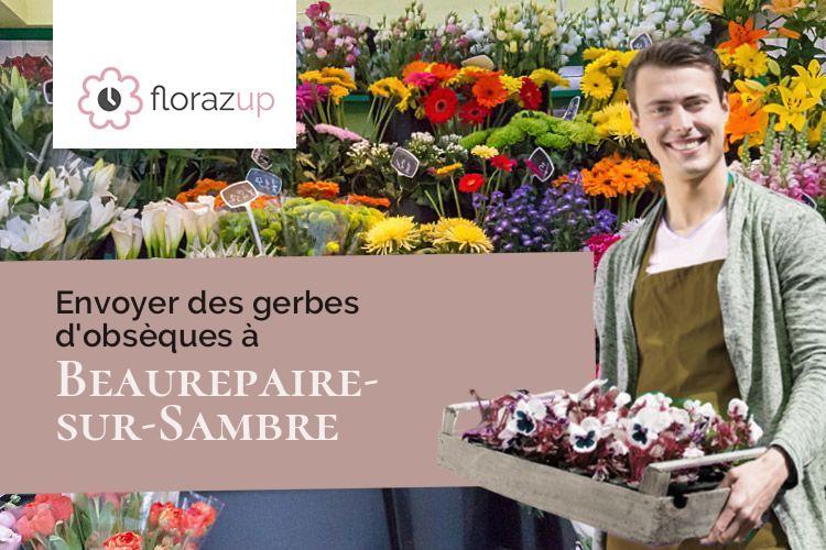 croix de fleurs pour un enterrement à Beaurepaire-sur-Sambre (Nord/59550)