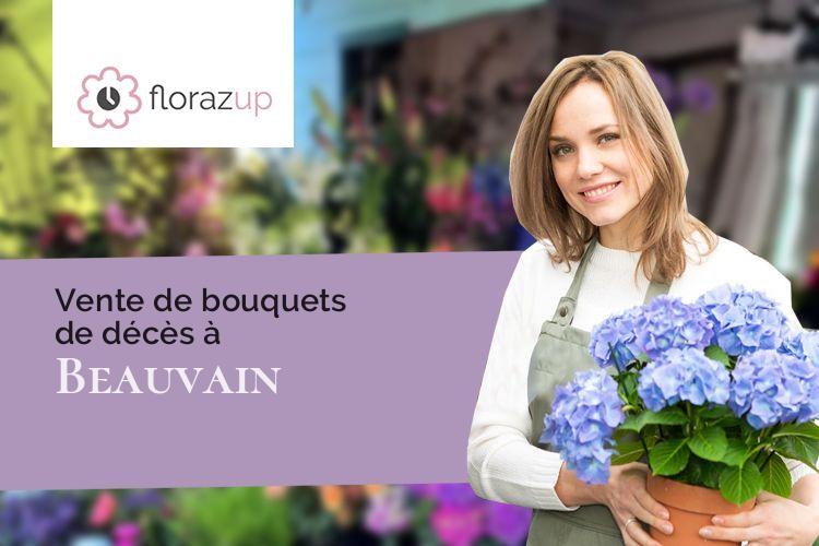 coeurs de fleurs pour des funérailles à Beauvain (Orne/61600)