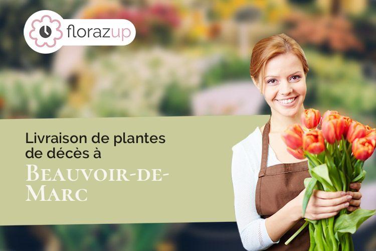 compositions florales pour des funérailles à Beauvoir-de-Marc (Isère/38440)