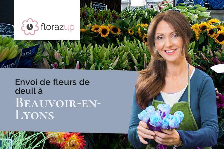 coeurs de fleurs pour des funérailles à Beauvoir-en-Lyons (Seine-Maritime/76220)