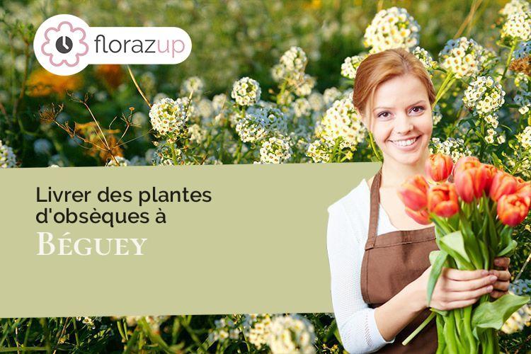 compositions de fleurs pour des funérailles à Béguey (Gironde/33410)