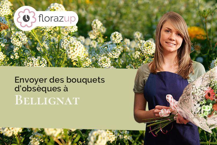créations de fleurs pour un décès à Bellignat (Ain/01810)