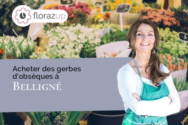 couronnes de fleurs pour des funérailles à Belligné (Loire-Atlantique/44370)