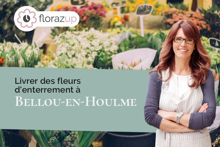 couronnes florales pour un deuil à Bellou-en-Houlme (Orne/61220)