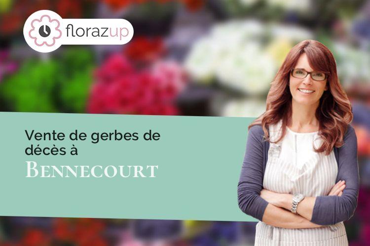 coeur de fleurs pour un enterrement à Bennecourt (Yvelines/78270)