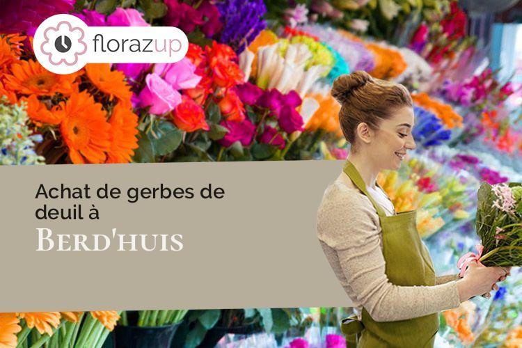 couronnes de fleurs pour un deuil à Berd'huis (Orne/61340)