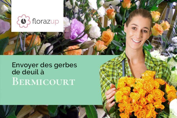 coeurs de fleurs pour un décès à Bermicourt (Pas-de-Calais/62130)