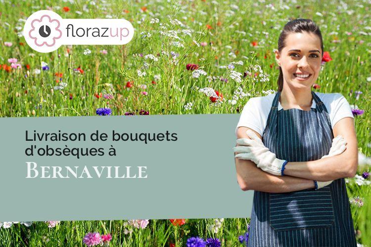 couronnes florales pour un deuil à Bernaville (Somme/80370)