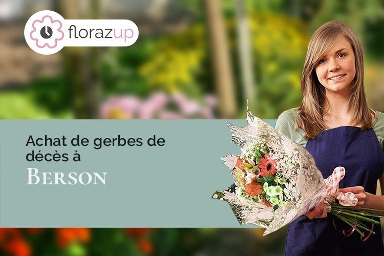 couronnes de fleurs pour un enterrement à Berson (Gironde/33390)