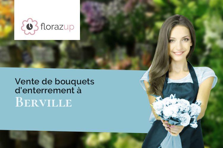 croix de fleurs pour un enterrement à Berville (Val-d'Oise/95810)