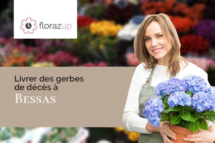 couronnes de fleurs pour un décès à Bessas (Ardèche/07150)