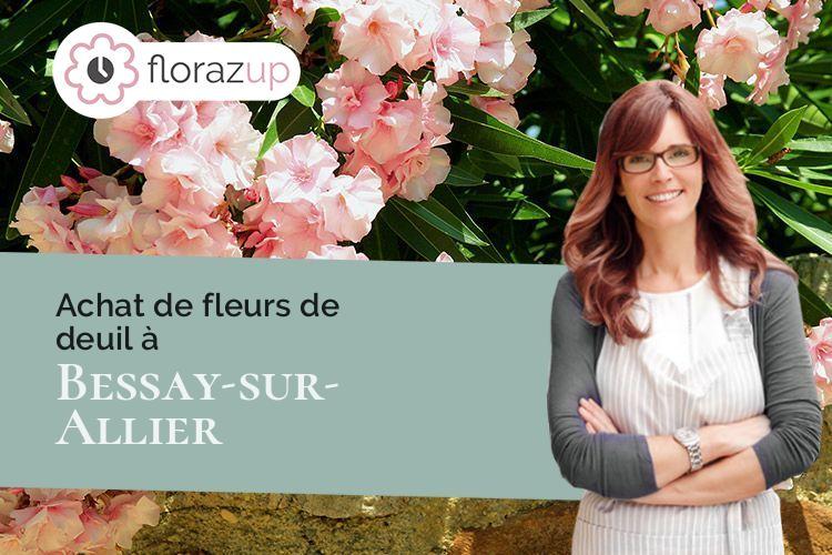 croix de fleurs pour un décès à Bessay-sur-Allier (Allier/03340)