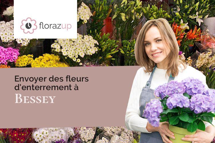 couronnes de fleurs pour des funérailles à Bessey (Loire/42520)