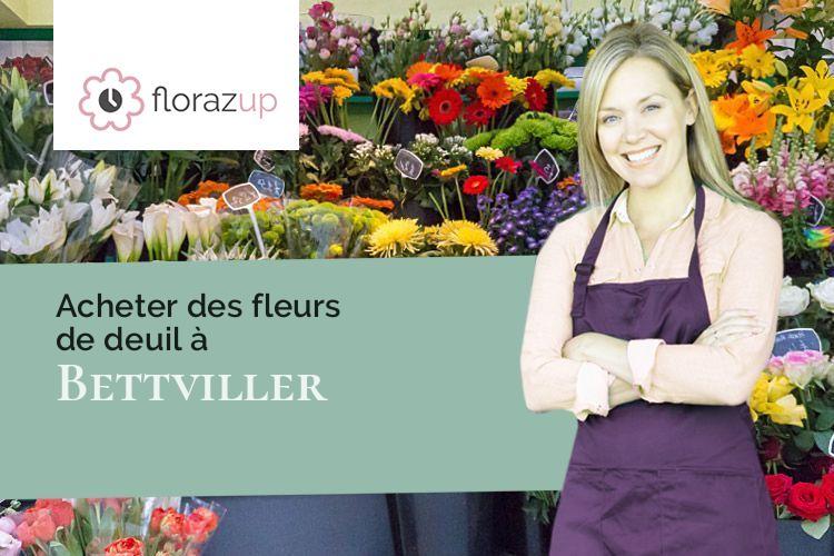 couronnes florales pour un deuil à Bettviller (Moselle/57410)