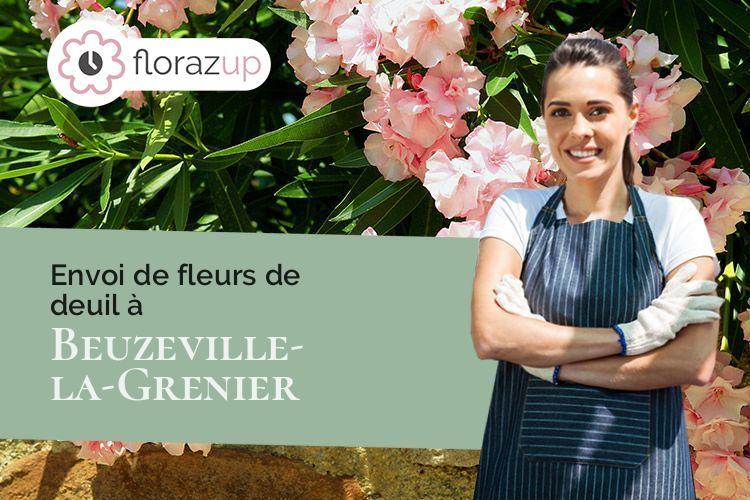 couronnes de fleurs pour un deuil à Beuzeville-la-Grenier (Seine-Maritime/76210)